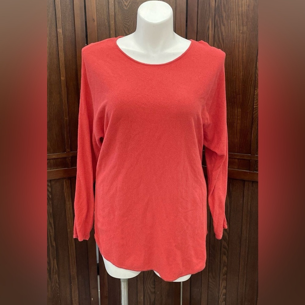 Michael Kors Vibrant Red Long Sleeve High/Low Top XL